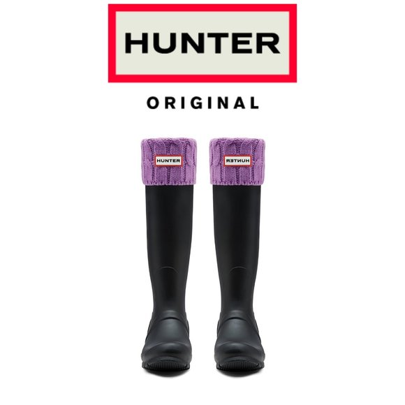 Hunter Accessories - HUNTER | Tall Cable Knit Cuff Welly Boots Socks